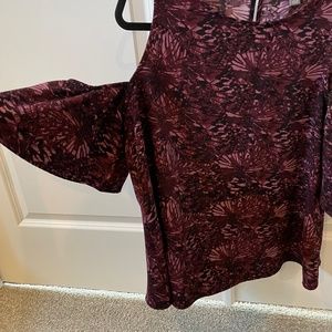 Printed cold shoulder top